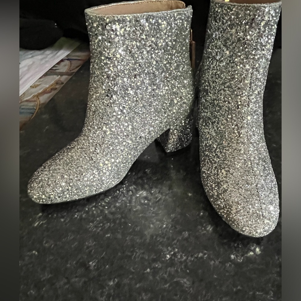 Ladies silvery glitter back zip boots size 7.5 - Picture 3 of 6